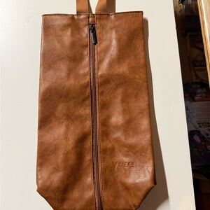 Faux Leather Travel Shoe Bag